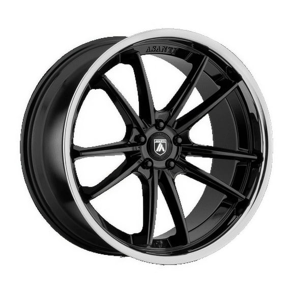 Motegi Asanti Black delta 20x10.5 5x114.3 38et 72.60mm Gloss Black Chrome Lip Wheel