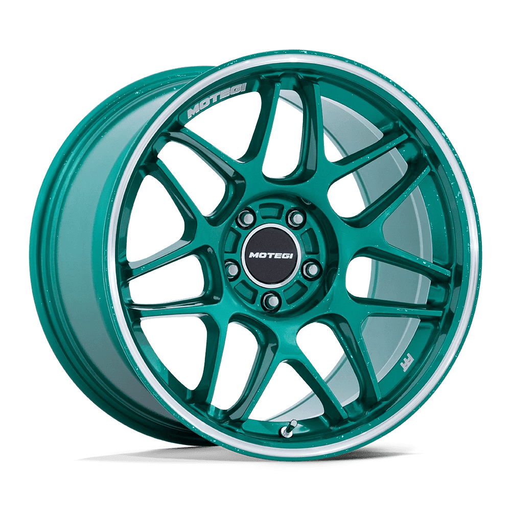 Motegi Flow Formed Aluminum Wheel MR158 18x8.5 5x100 HOK-GRN MCH 30mm, MR158ED18855M30