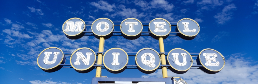 Motel Unique Sign Seligman AZ Canvas Art - Panoramic Images (27 x 9)