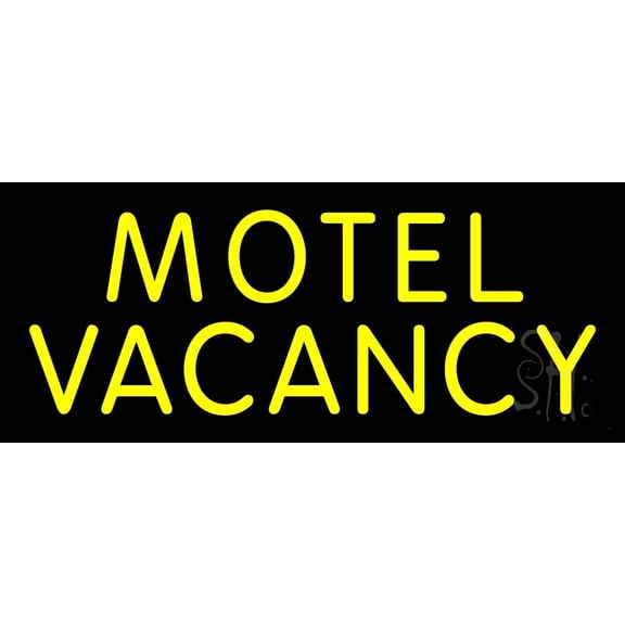 Motel Vacancy LED Neon Sign 10 x 24 - inches, Black Square Cut Acrylic Backing, with Dimmer - Bright and Premium built indoor LED Neon Sign for Defence Force.
