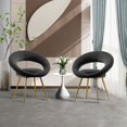 thumbnail image 1 of Motent Black Velvet Modern accent/Conversation Lounge Chair With Gold Plated Legs, unique appearance，Suitable For Office, Lounge, Living Room，set of 2, 1 of 9
