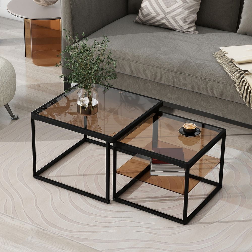Motent Modern Nested Coffee Table Set with High low Combination