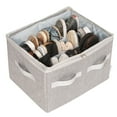thumbnail image 1 of Moteph Shoe Organizer Closet Storage Solution with Clear Cover & Adjustable Dividers for Shoes, Handbags, Blankets, Linen, Clothing (Grey, Medium - 16 Pairs), 1 of 6