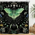 thumbnail image 1 of Moth Butterfly Moon Phase Floral Shower Curtain Set Witchy Gothic Night Moonlit Vintage Botanical Mushroom Mysterious Polyester Waterproof Bathroom Curtain with 12 Hooks, 1 of 6