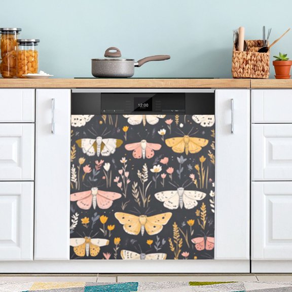 Moth Dishwasher Magnet Cover Reuseable Refrigerator Magnet Cover Decal Fridge Microwave Stickers Hoilday Party Decor 23 x 26 Inch
