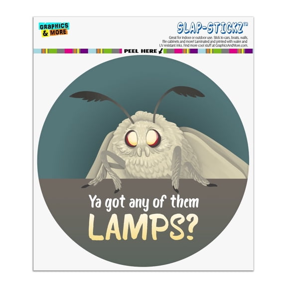 Moth Lamp Meme Automotive Car Window Locker Circle Bumper Sticker