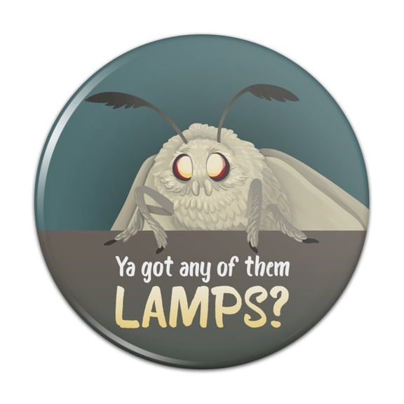 Moth Lamp Meme Pinback Button Pin Badge - 1" Diameter