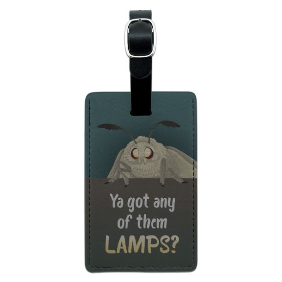 Moth Lamp Meme Rectangle Leather Luggage Card Suitcase Carry-On ID Tag