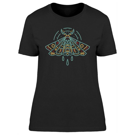 Moth Line Art Design T-Shirt Women -Image by Shutterstock, Female Medium