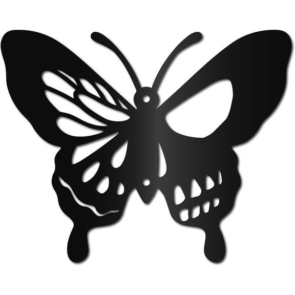 Moth Metal Wall Decor Black Skull Metal Wall Art Hanging Ornament Iron Butterfly Wall Decoration Sculpture Butterfly Boho Home Decor for Modern Farmhouse Rustic Home Bathroom 8 x 6.3Inch DIY