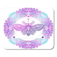 thumbnail image 1 of Moth Over Mandala Beautiful Vintage Round Pattern Neon Composition Mousepad Mouse Pad Mouse Mat 9x10 inch, 1 of 3