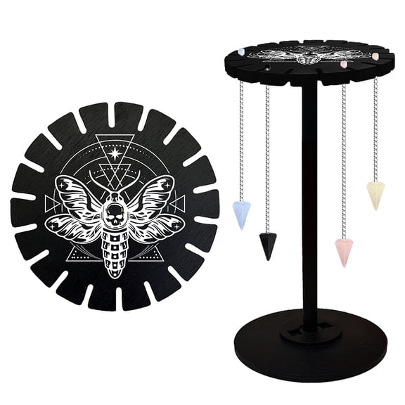 Moth Pendulum Stand with Base Holder for Up 18 Divination Dowsing Pendulums Divination Talking Board for Table Decorations Spirit Decoration for DIY