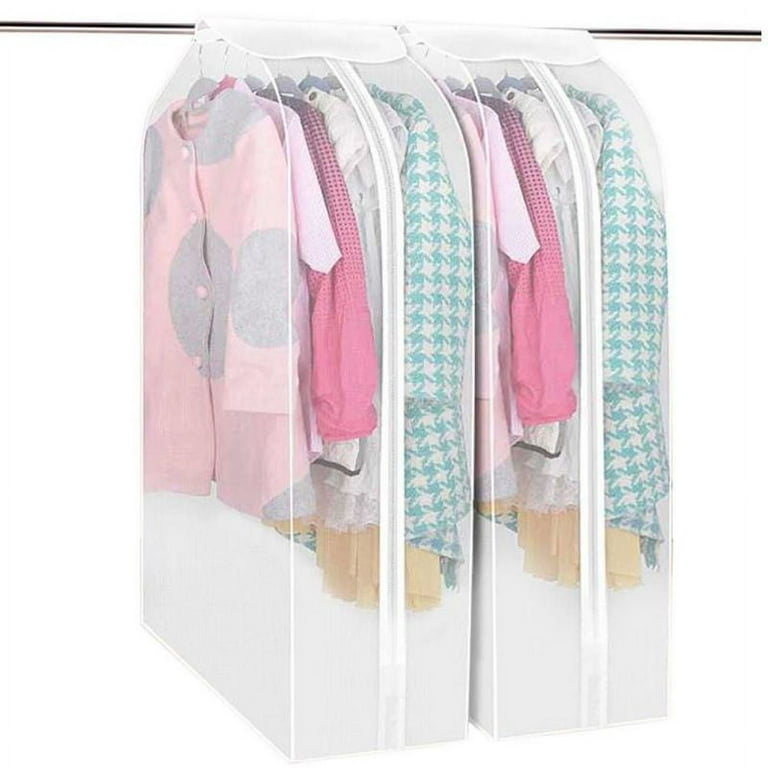3 5pcs White Garment Bags For Hanging Clothes Clear Moth Proof