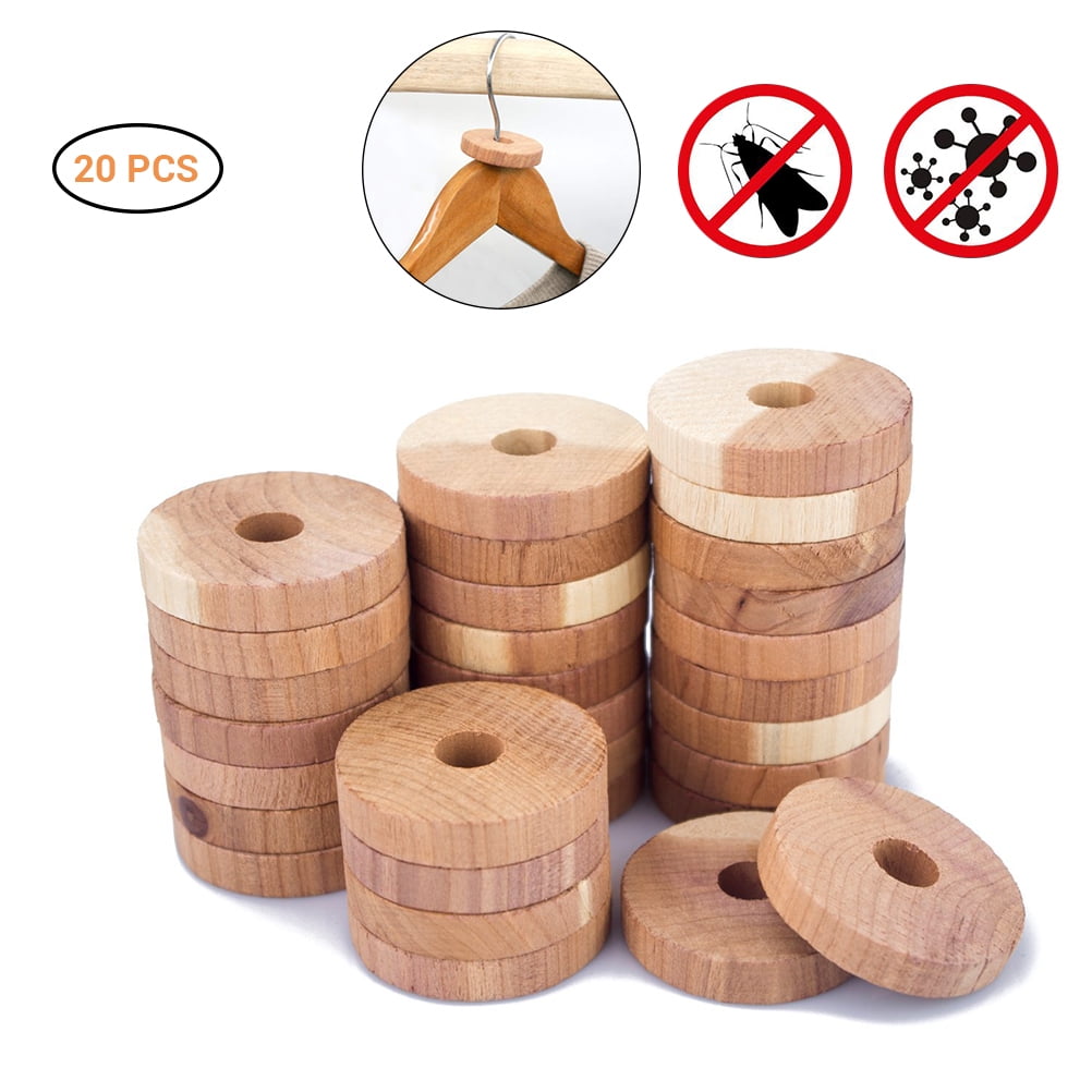Moth Repellents for Closetsm, 20Pcs Premium Cedar Wood Flower Rings for
