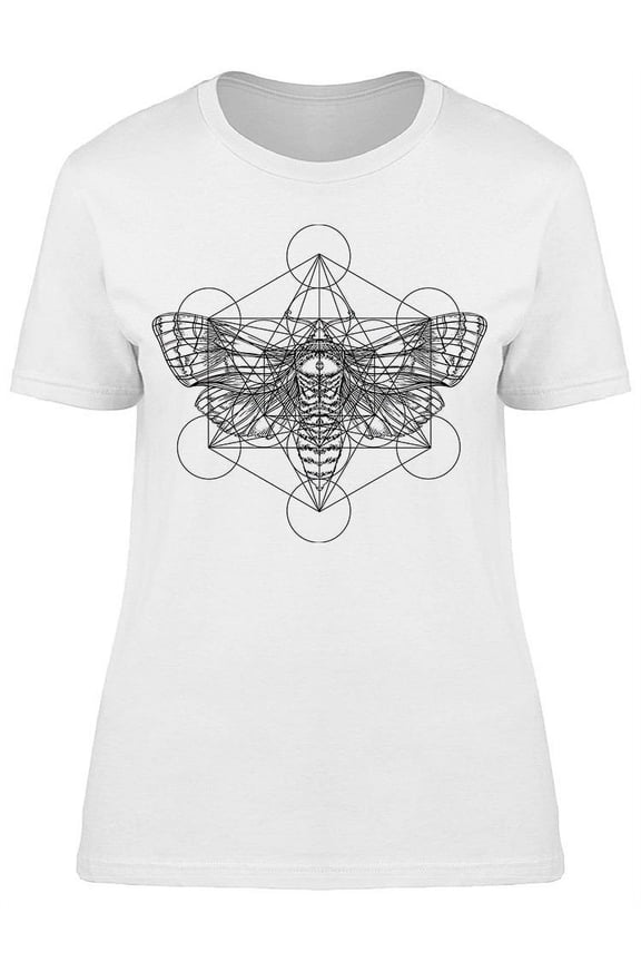 Moth Sacred Geometry Sign T-Shirt Women -Image by Shutterstock, Female XX-Large