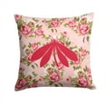 thumbnail image 1 of Moth Shabby Chic Pink Roses  Fabric Decorative Pillow, 1 of 4