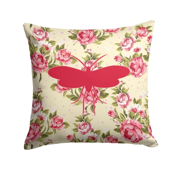 Moth Shabby Chic Yellow Roses Fabric Decorative Pillow