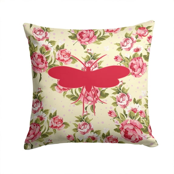 Moth Shabby Chic Yellow Roses Fabric Decorative Pillow