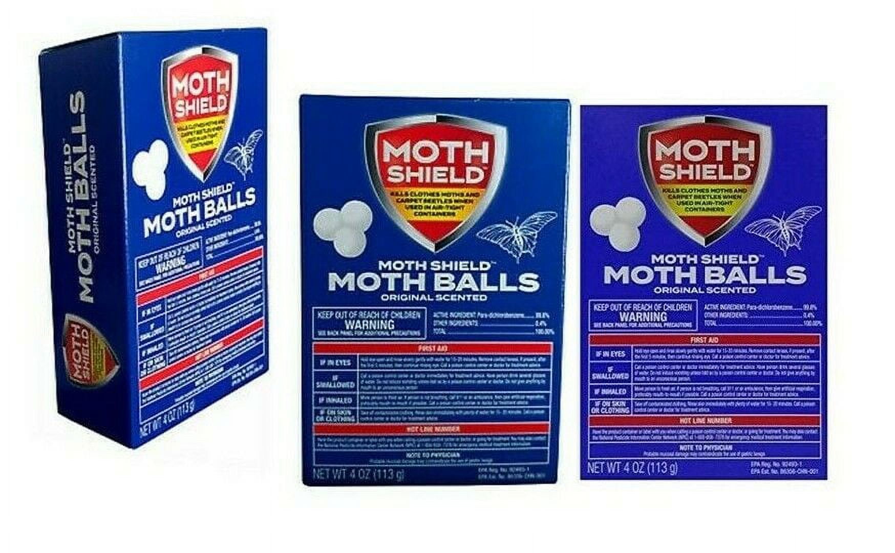 Moth Shield Moth Balls Original Scent 4 oz, (Pack of 3)