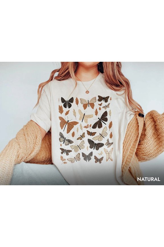 Moth Shirt in Cottagecore Style Bug Shirt Aesthetic Tshirt Insect Shirt Moth Tees Cottage Core Shirt Goblincore Clothing Dark Academia Shirt All Size S-5Xl