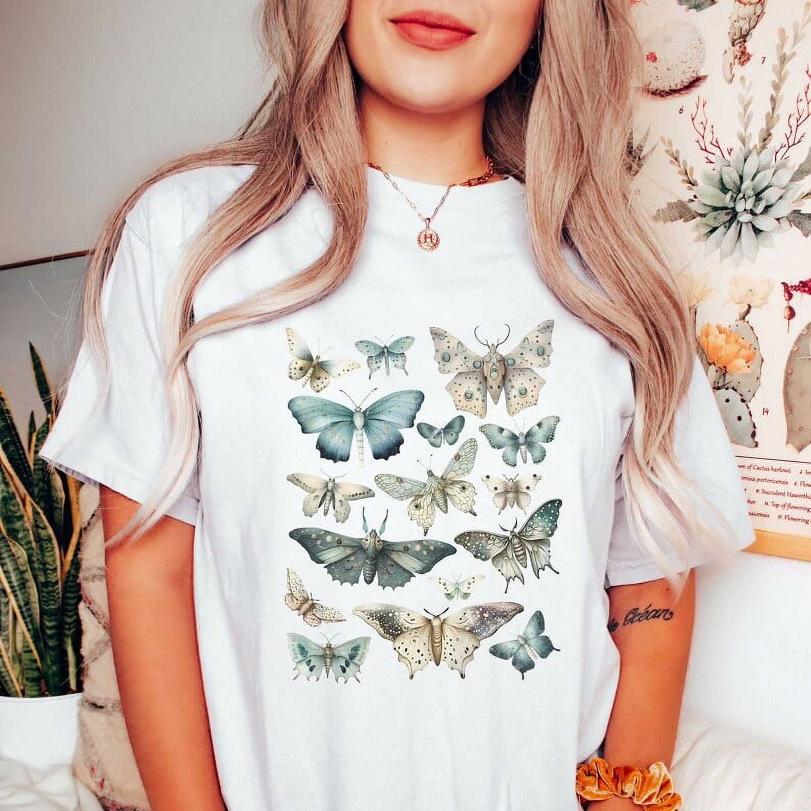 Moth Shirt Light Academia Pastel Goth Clothing Whimsigoth Shirt Cottage ...