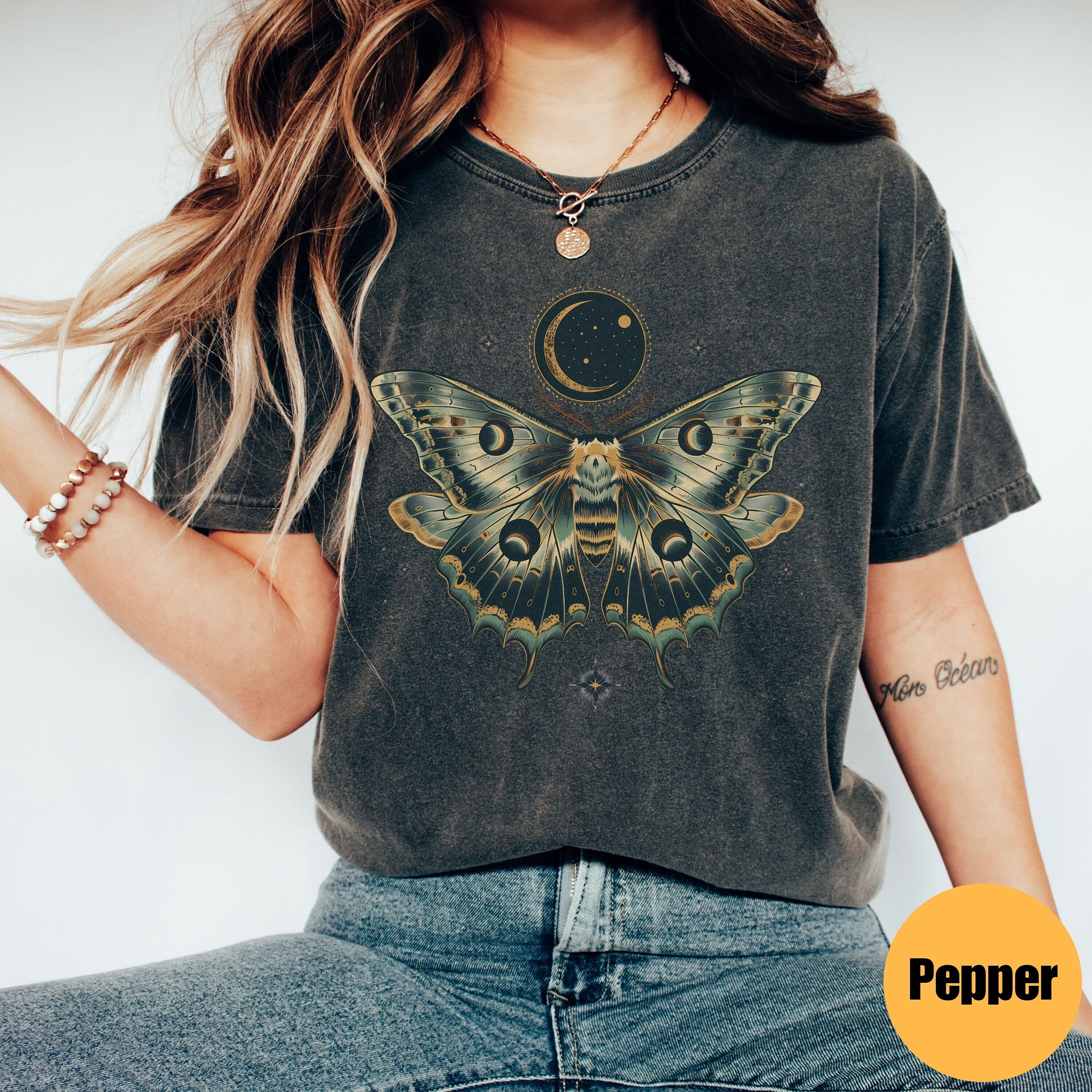 Moth Shirt Luna Moth Witchy Shirt Goblincore Shirt Celestial Shirt ...