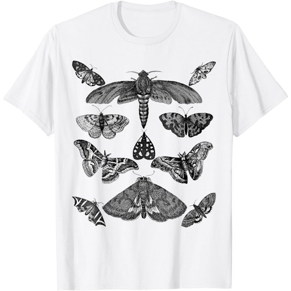 Moth Vintage Insect Illustration Bug Collection Unisex T-Shirt for Men Women Kids Toddler