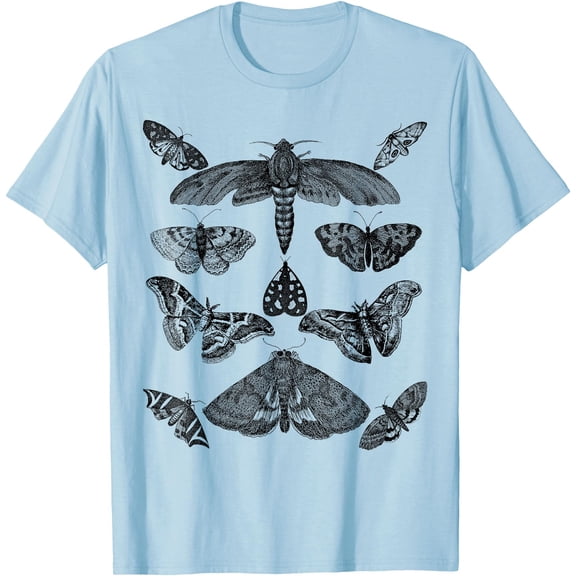 Moth Vintage Insect Illustration Bug Collection Unisex T-Shirt for Men Women Kids Toddler