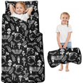 thumbnail image 1 of Moth and Skeleton Gothic Pattern Teens Toddler Nap Mat with Pillow, Sleeping Mat Bag for Preschool Daycare 50"x20", 1 of 6