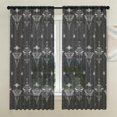 Moth Friend Moth and Sun Gothic Pattern Sheer Curtains, Voile Drapes with Dual Rod ...