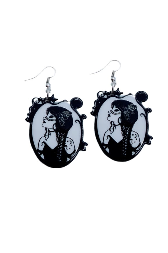 Moth whisperer dangle earrings set with stainless steel hook