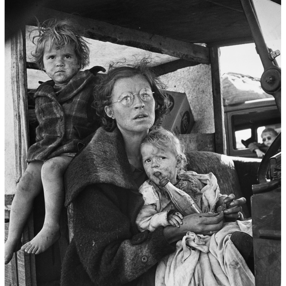 Mother And Child 1939. Nan Impoverished Family From Oklahoma Arriving