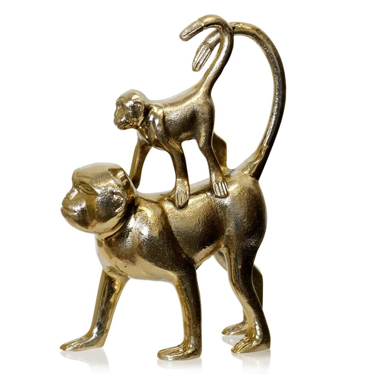 Mother And Child - Gold Monkey Decorative Table Top Accessory