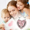 Mother And Daughter Heart Shaped Diamond Studded Pendant Necklace