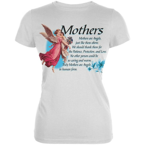 Mother Angel Juniors Soft T Shirt White X-LG