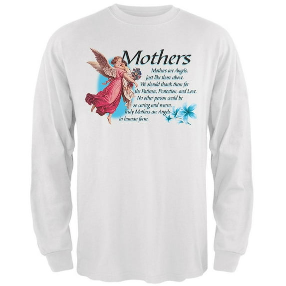 Mother Angel Mens Long Sleeve T Shirt White 2XL