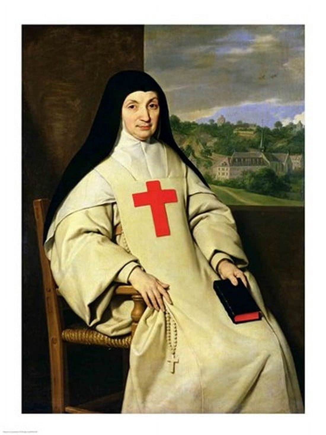 Mother Angelique Arnauld Abbess of Port-Royal 1654 Canvas Art - Philippe De Champaigne (24 x 36)
