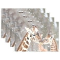 thumbnail image 1 of Mother and Baby Giraffes 12×18 inch Placemats Heat Resistant Washable Foldable Rectangular Placemats Set Decoration Indoor Outdoor for Kitchen Dining Table 6PCs, 1 of 8