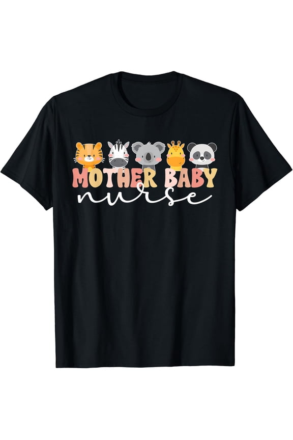 Mother Baby Nurse Boho Postpartum Nurse Mom Baby Nurse T-Shirt Size S-5XL