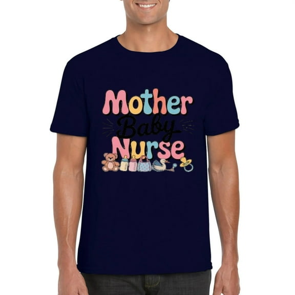 Mother Baby Nurse Cute Bear Postpartum Care Doodle Style Tee, for men & women, up to size 5XL