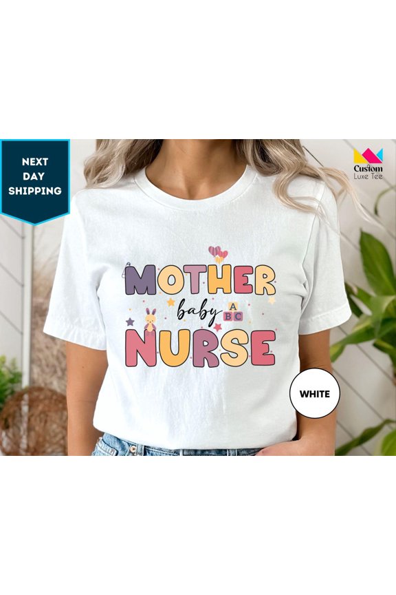 Mother Baby Nurse Shirt, Mother Baby Nurse Tee, Mbu, Daisy Blocks, Labor And Delivery, L&D, Rn, Ob, Postpartum Nurse,