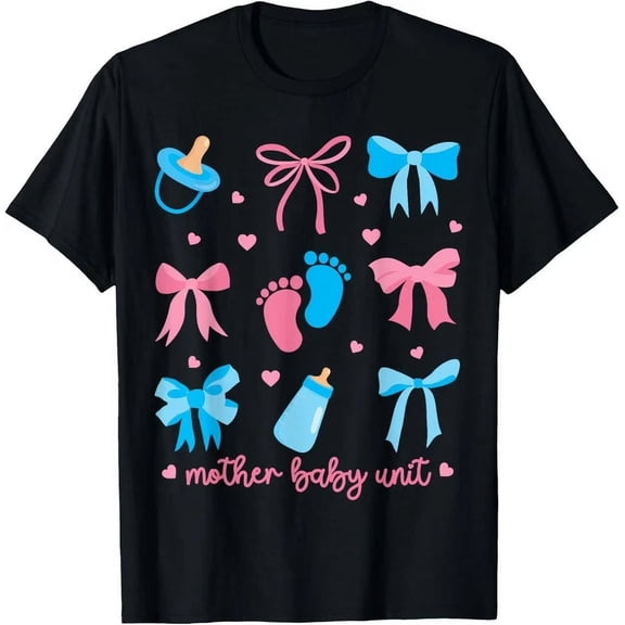 Mother Baby Unit Coquette Bow Mbu Nurse Postpartum Women T-Shirt Unisex S-5XL Hot Trending Shirt, Vintage Birthday Gift