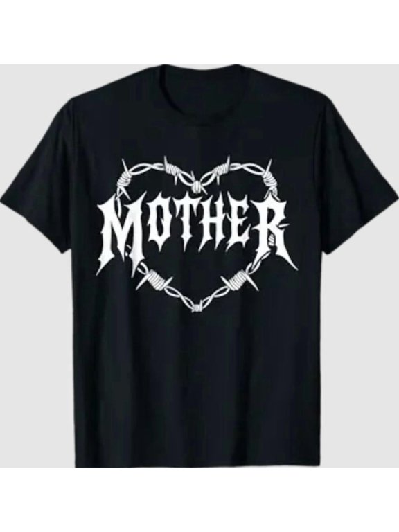 Mother Barbed Wire Heart Alternative Mother's Day Gothic Goth Gift T-Shirt, Size S-5XL