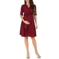 thumbnail image 1 of Mother Bee Maternity Knee Length Wrap Dress with Adjustable Belt, 1 of 4