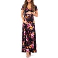 thumbnail image 1 of Mother Bee Maternity Short Sleeve Faux Wrap Dress with Adjustable Belt, 1 of 4