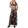 thumbnail image 1 of Mother Bee Maternity Short Sleeve Faux Wrap Dress with Adjustable Belt, 1 of 4