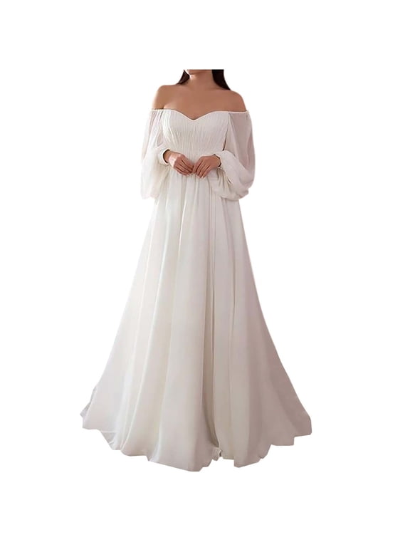 Mother of The Bride Dress for Wedding,Women's Wedding Dress Elegant Bridesmaid Dresses Party Evening Dress Slit Formal Maxi Dress Wedding Guest Prom White High Split Cocktail Dress