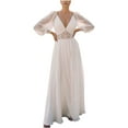 thumbnail image 1 of Mother of The Bride Dress for Wedding,Women's Wedding Dress Elegant Bridesmaid Dresses Sale Party Evening Dress Slit Formal Maxi Dress Wedding Guest Prom White High Split Cocktail Dress, 1 of 7