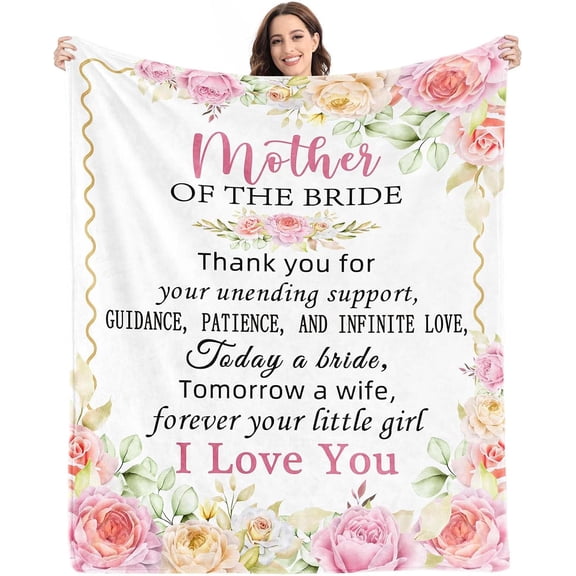 Mother of the Bride Gifts Blanket,Bride''s Mother Gifts,Mom Gifts From Bride at Wedding, Engagement,Bridal Shower,Bachelorette,Appreciation Gift from Bride,Throw Blanket 60"x50"