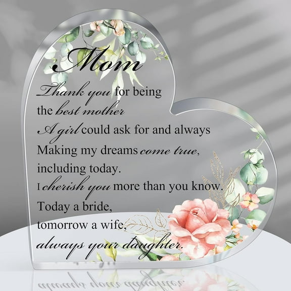 Mother of The Bride Gifts from Daughter Thank You for Being The Best Mother Gifts for Mother of The Bride Crystal Wedding Thank You Gifts Acrylic Heart Keepsake for Mom of The Bride on Wedding Day